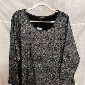 LU NYC Beautiful Black W/Shining Silver Dress, Size 3X MAKE AN OFFER